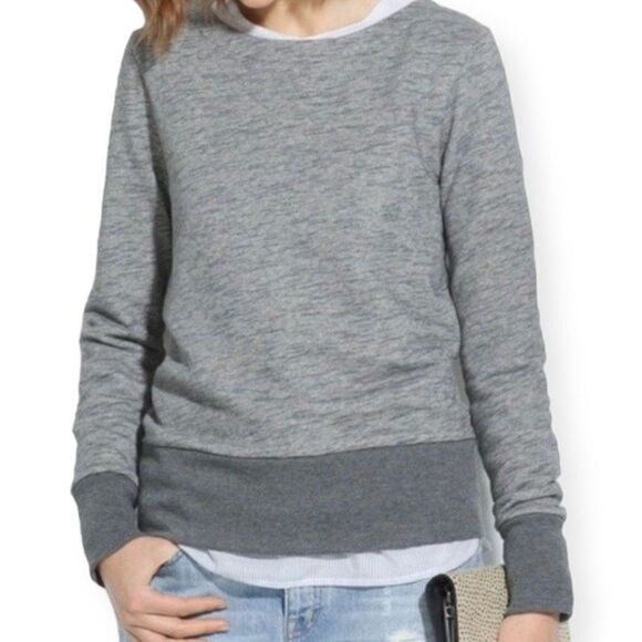Madewell Sweater Women’s Size XS Crewneck Zip Up Back Minimalist Neutral Gray - Picture 10 of 11